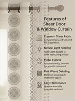 Load image into Gallery viewer, Set of 3 Door Curtains | 2 Geometric Printed + 1 Solid Sheer for Bedroom Living room | Yellow