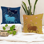 Load image into Gallery viewer, Cow Printed Cotton Canvas Cushion Cover Set of 2