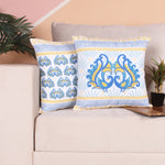 Load image into Gallery viewer, Both Side Block Print Peacock Cushion Cover Set of 2