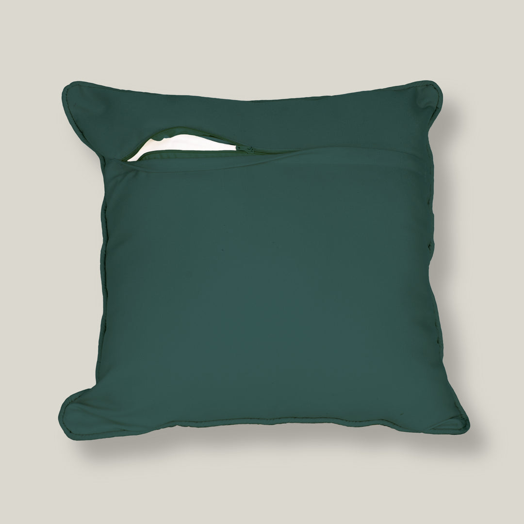Satin Cushion Covers with Twin Peacock & Floral Motif | 16x16 Inches | Set of 2