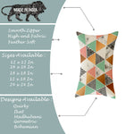 Load image into Gallery viewer, Geometrical Printed Cotton Canvas Rectangular Cushion Cover Set of 2