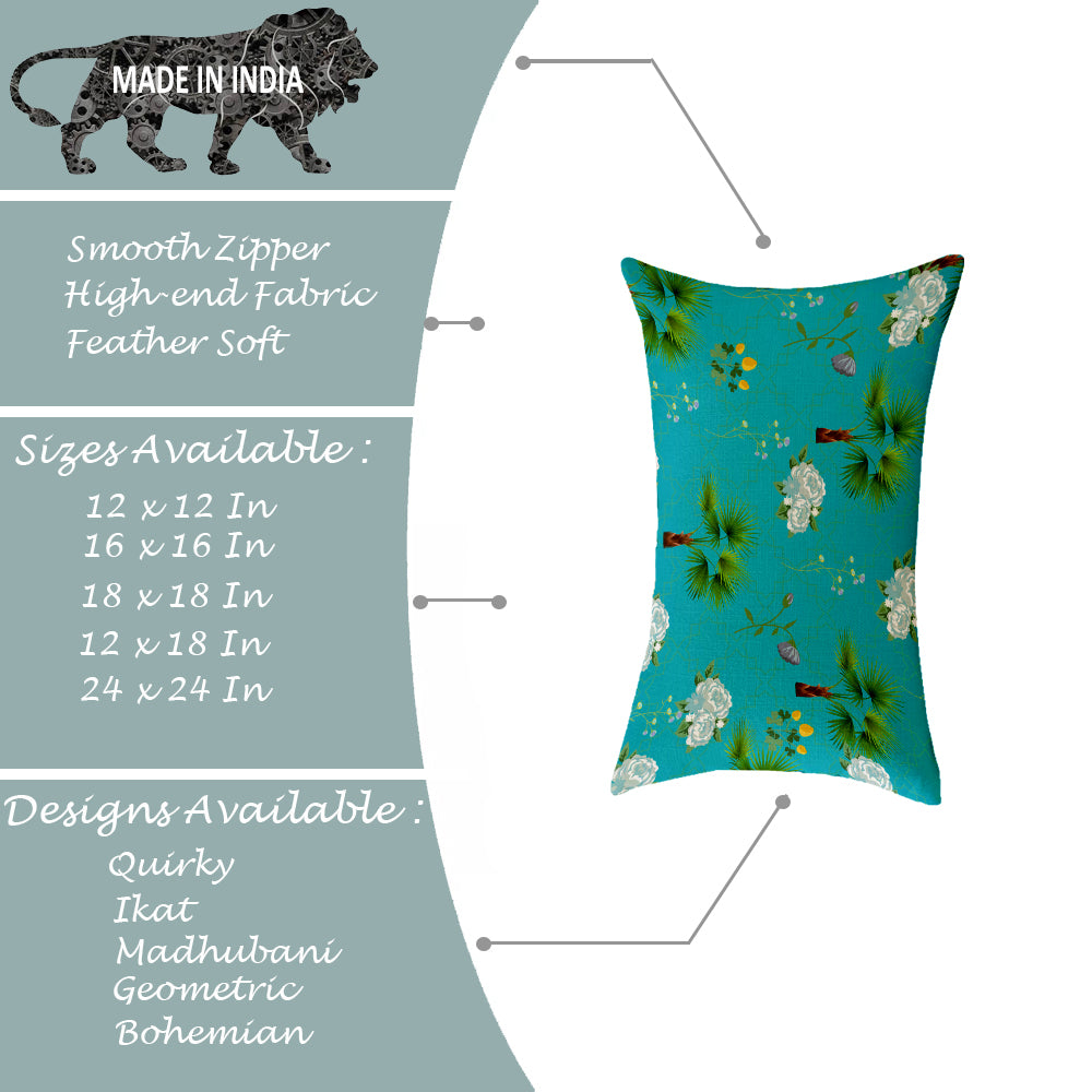 Soft Touch Luxurious Animal Printed Cotton Canvas Rectangular Cushion Cover Set of 2