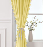 Load image into Gallery viewer, Smooth Textured Velvet Curtains, Premium & Elegant Door Curtains with Tieback and Eyelets (Beige)