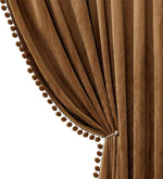 Load image into Gallery viewer, Smooth Textured Velvet Curtains, Premium & Elegant Door Curtains with Tieback and Eyelets (Brown)