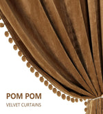 Load image into Gallery viewer, Smooth Textured Velvet Curtains, Premium & Elegant Door Curtains with Tieback and Eyelets (Brown)