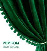 Load image into Gallery viewer, Smooth Textured Velvet Curtains, Premium & Elegant Door Curtains with Tieback and Eyelets (Green)