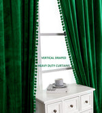 Load image into Gallery viewer, Smooth Textured Velvet Curtains, Premium & Elegant Door Curtains with Tieback and Eyelets (Green)