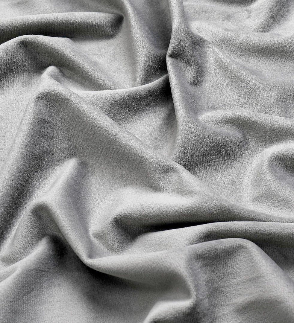 Smooth Textured Velvet Curtains, Premium & Elegant Door Curtains with Tieback and Eyelets (Grey)