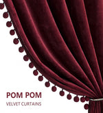 Load image into Gallery viewer, Smooth Textured Velvet Curtains, Premium & Elegant Door Curtains with Tieback and Eyelets (Maroon)