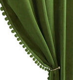 Load image into Gallery viewer, Smooth Textured Velvet Curtains, Premium & Elegant Door Curtains with Tieback and Eyelets (Mehndi)