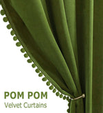 Load image into Gallery viewer, Smooth Textured Velvet Curtains, Premium & Elegant Door Curtains with Tieback and Eyelets (Mehndi)