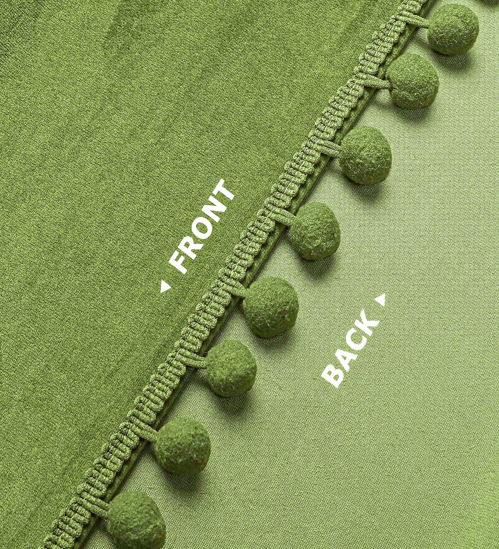 Smooth Textured Velvet Curtains, Premium & Elegant Door Curtains with Tieback and Eyelets (Mehndi)