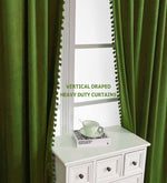 Load image into Gallery viewer, Smooth Textured Velvet Curtains, Premium & Elegant Door Curtains with Tieback and Eyelets (Mehndi)