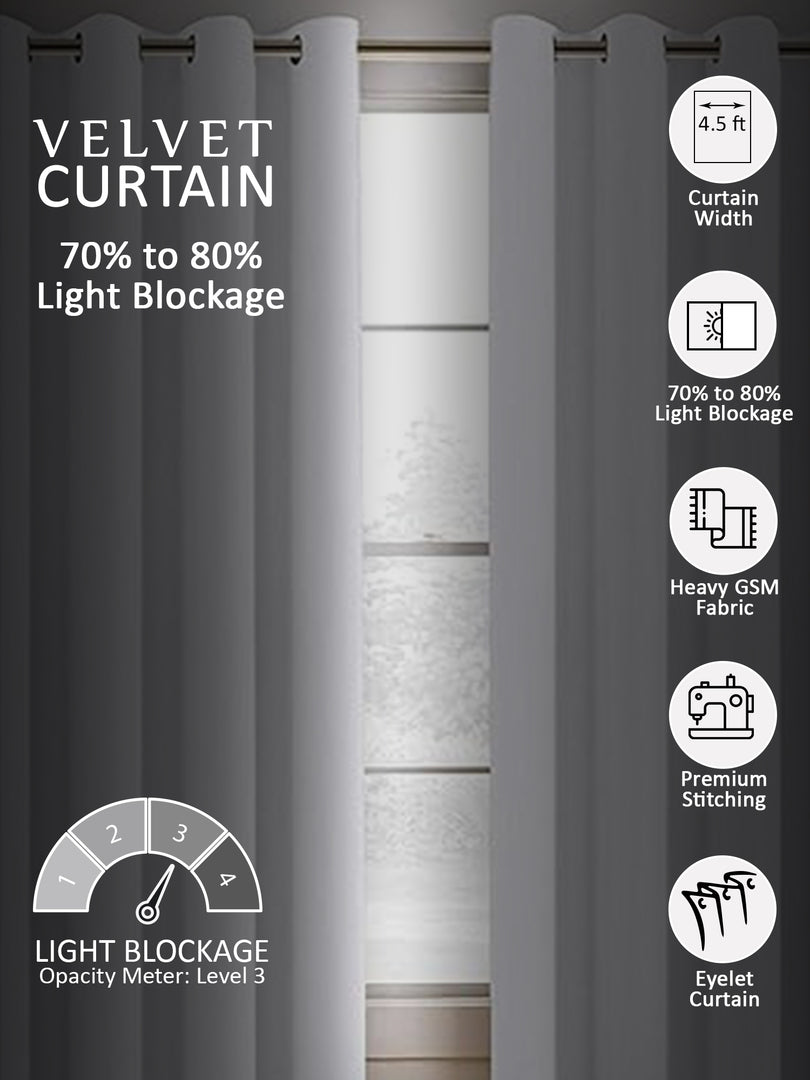 Kids Velvet Curtain | Urban Traffic print | 5 feet | Set of 1