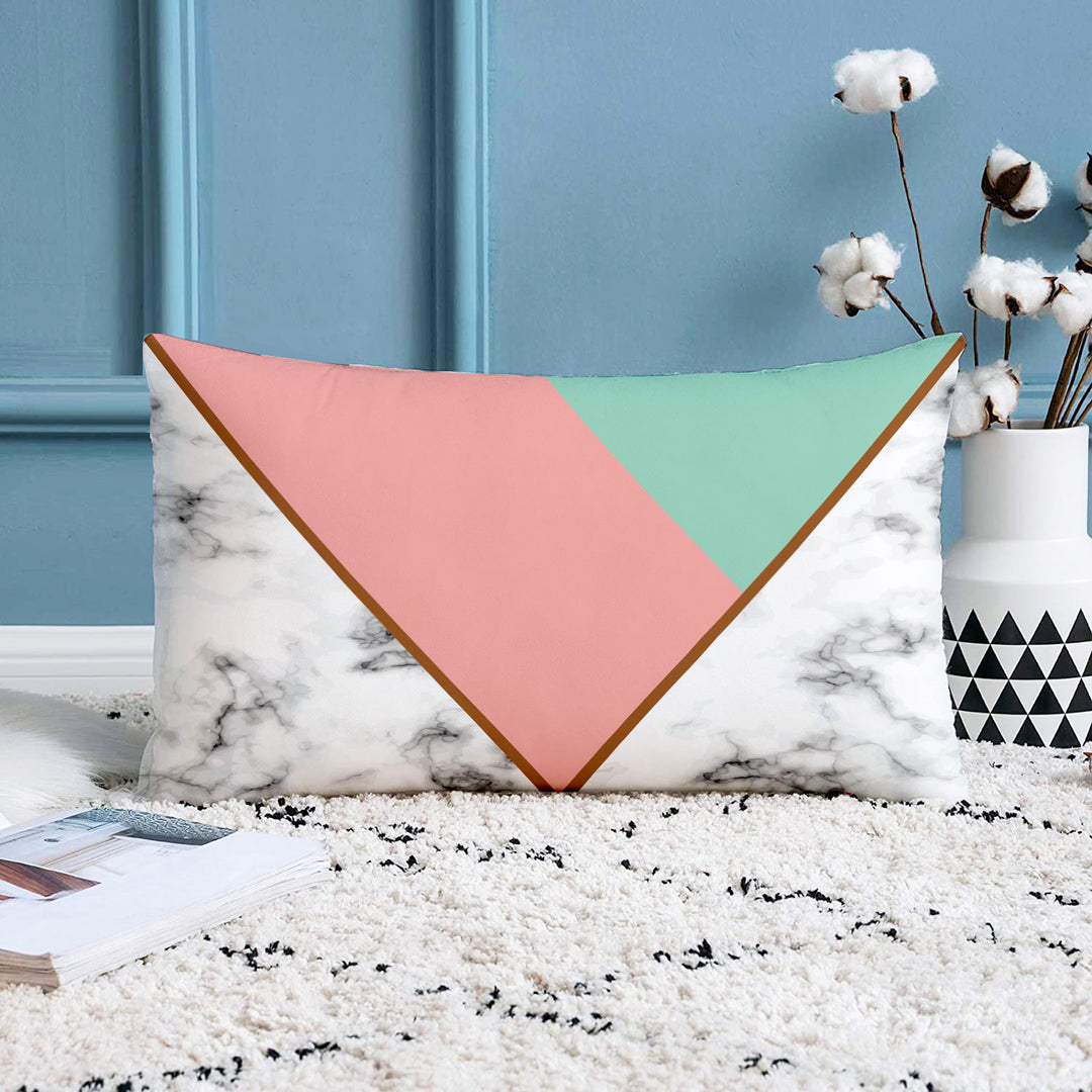 Geometrical Printed Cotton Canvas Rectangular Cushion Cover Set of 2