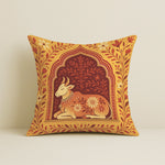 Load image into Gallery viewer, Satin Traditional Cow and Floral Design in Rajasthani Style Cushion Covers | 16x16 Inches | Set of 2