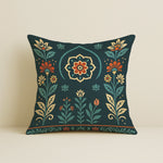 Load image into Gallery viewer, Satin Rajasthani Haveli Door & Floral Arch Design Cushion Covers| 16x16 Inches | Set of 2