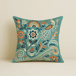 Load image into Gallery viewer, Satin Cushion Covers with Twin Peacock & Floral Motif | 16x16 Inches | Set of 2