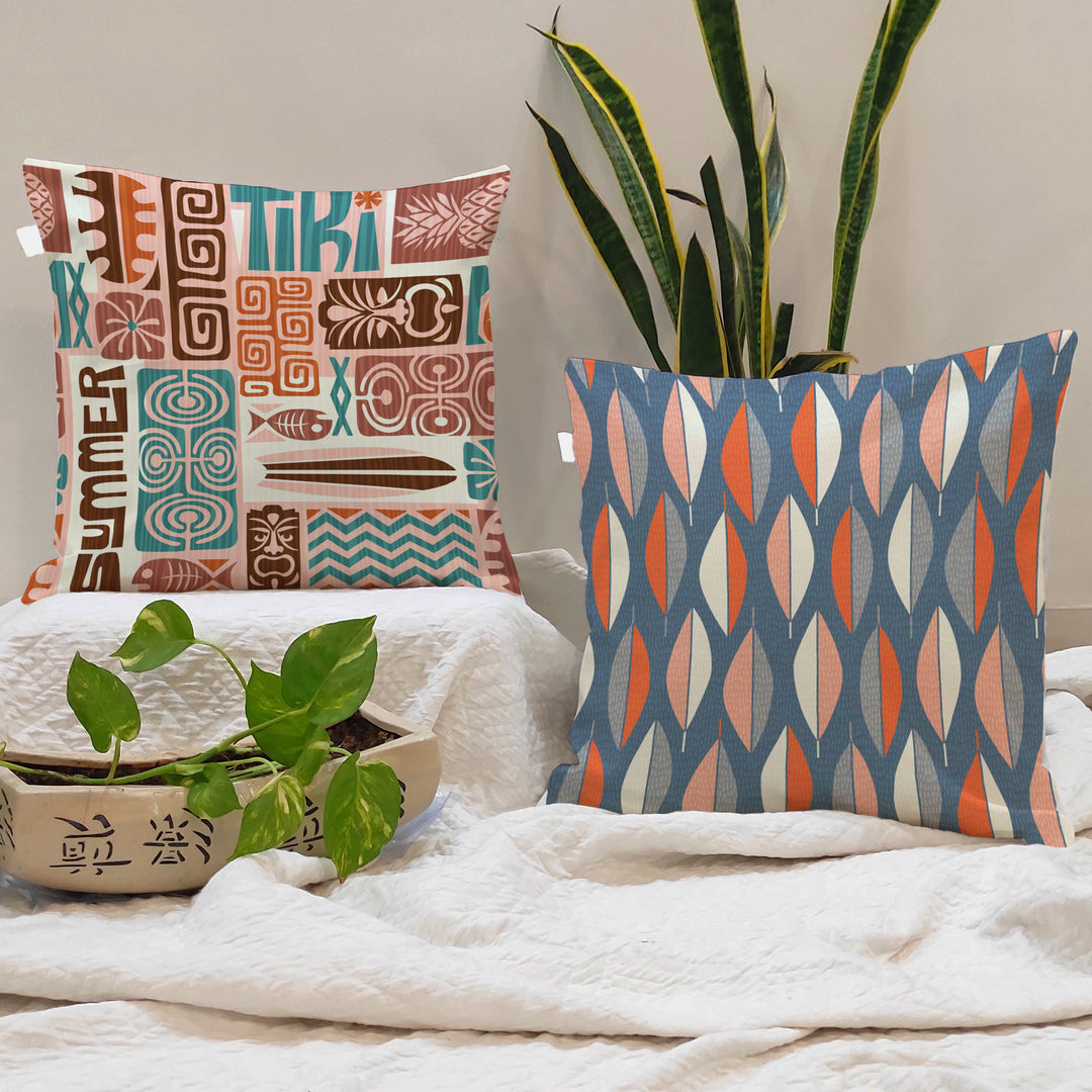 Soft Touch Luxurious Ethnic Printed Cotton Canvas Cushion Cover Set of 2