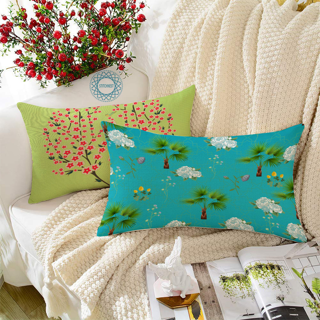 Soft Touch Luxurious Animal Printed Cotton Canvas Rectangular Cushion Cover Set of 2