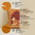 Load image into Gallery viewer, Satin Traditional Cow and Floral Design in Rajasthani Style Cushion Covers | 16x16 Inches | Set of 2