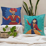 Load image into Gallery viewer, Soft Touch Luxurious Traditional Printed Cotton Canvas Cushion Cover Set of 2