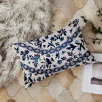 Load image into Gallery viewer, Ethnic Blue Printed Canvas Cotton Rectangular Cushion Covers, Set of 2