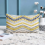 Load image into Gallery viewer, Yellow Geometrical Printed Canvas Cotton Rectangular Cushion Covers, Set of 2