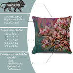 Load image into Gallery viewer, Floral Pink Flower Printed Canvas Cotton Cushion Covers, Set of 2 (24 x 24 Inches)