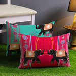 Load image into Gallery viewer, Elephant Printed Cotton Canvas Rectangular Cushion Covers, Set of 2