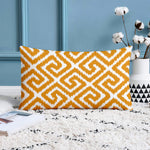 Load image into Gallery viewer, Geometrical Ikat Ethnic Printed Canvas Cotton Rectangular Cushion Covers, Set of 2 (12 x 18 Inches)