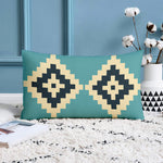 Load image into Gallery viewer, Geometrical Printed Canvas Cotton Rectangular Cushion Covers, Set of 2 (12 x 18 Inches)
