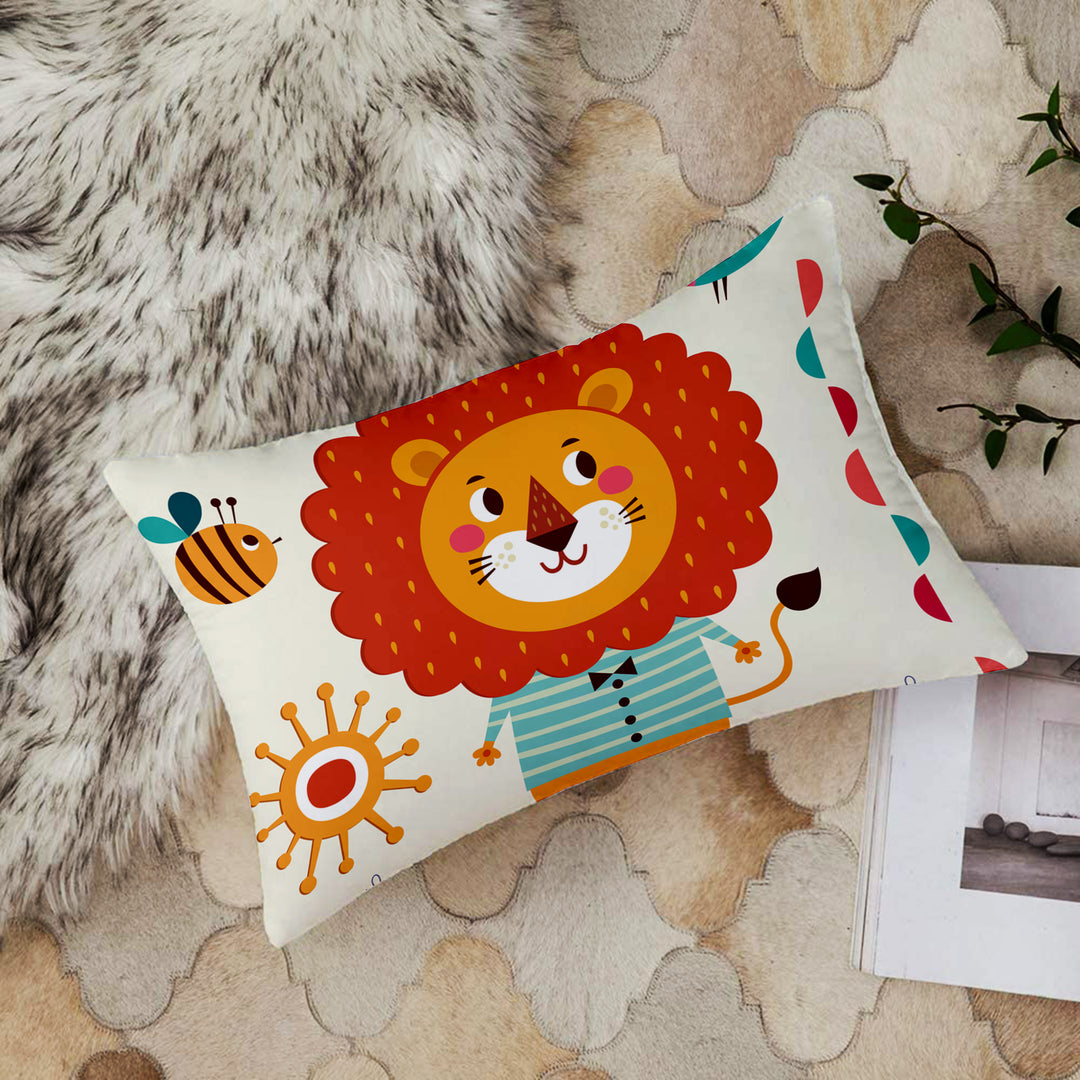 Animal Printed Rectangular Cotton Canvas Decorative Cushion Cover , Set of 2