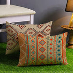 Load image into Gallery viewer, Ethnic Geometrical Printed Canvas Cotton Rectangular Cushion Covers, Set of 2