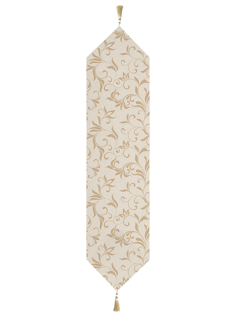 Cheerful Spring Exotic Canvas Table Runner for a Summery Look With Tassel