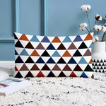 Load image into Gallery viewer, Geometrical Multi color Printed Canvas Cotton Rectangular Cushion Covers, Set of 2 (12 x 18 Inches)