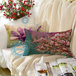 Load image into Gallery viewer, Floral Pink Flower Printed Canvas Cotton Rectangular Cushion Covers, Set of 2 (12 x 18 Inches)