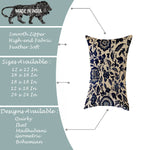 Load image into Gallery viewer, Ethnic Blue Printed Canvas Cotton Rectangular Cushion Covers, Set of 2