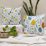 Load image into Gallery viewer, Multi-Color Leaf Printed Canvas Cotton Cushion Covers, Set of 2