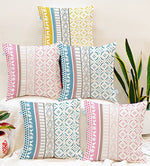 Load image into Gallery viewer, Geometrical Printed Canvas Cotton Cushion Covers, Set of 5