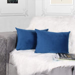 Load image into Gallery viewer, Soft Luxurious Velvet Cushion Covers Rectangular Set of 2 ,Blue