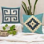 Load image into Gallery viewer, Geometrical Printed Canvas Cotton Cushion Covers, Set of 2 (24 x 24 Inches)