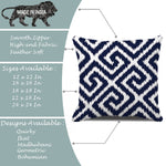 Load image into Gallery viewer, Ikat Blue Geometric Printed Cotton Canvas Cushion Cover Pack of 2 ( 24 x 24 Inches )