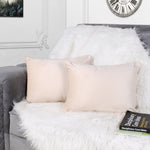 Load image into Gallery viewer, Velvet Cushion Cover With Piping - Perfect for Home Décor Rectangular (Set of 2), Beige