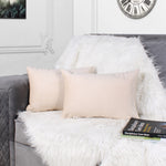 Load image into Gallery viewer, Both Side Quilted Velvet Rectangular Cushion Cover (Set of 2), Beige