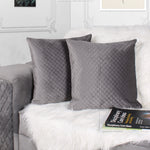 Load image into Gallery viewer, Both Side Quilted Velvet Cushion Cover (Set of 2), Grey