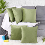 Load image into Gallery viewer, Both Side Quilted Velvet Cushion Cover (Set of 5), Mehndi