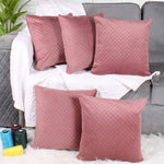 Load image into Gallery viewer, Both Side Quilted Velvet Cushion Cover (Set of 5), Peach