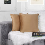 Load image into Gallery viewer, Velvet Cushion Cover With Piping - Perfect for Home Décor Set of 2, Brown