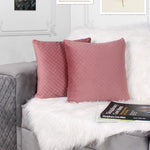 Load image into Gallery viewer, Both Side Quilted Velvet Cushion Cover (Set of 2), Peach